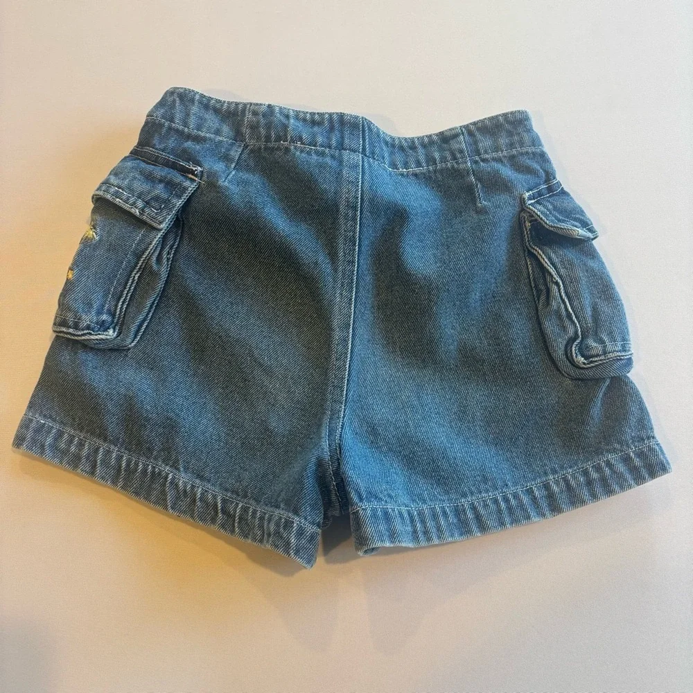 VINTAGE Harley-Davidson 90s Y2K Little Girls 100%‎ Cotton Denim Shorts Size 5